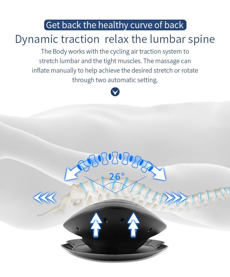 Electric Lumbar Air Traction Device with Inflated Back Stretcher, Vibration Massage with Heat