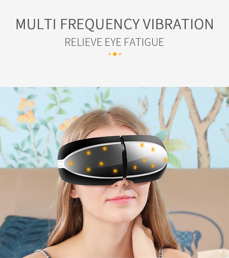 Luxury Portable Eye Massager with Blue-Teeth Music Vibration Heating Airbag