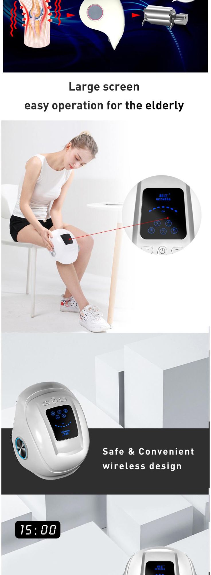 Physical Therapy Electric Hot Compress Knee Care Vibration Knee Massager