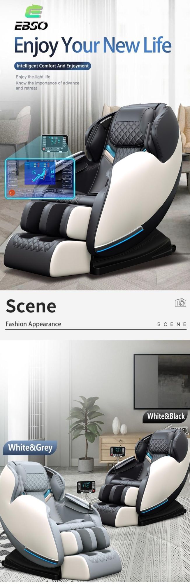 Electric Zero Gravity Shiatsu Foot 4D Full Body Care Massage Chair
