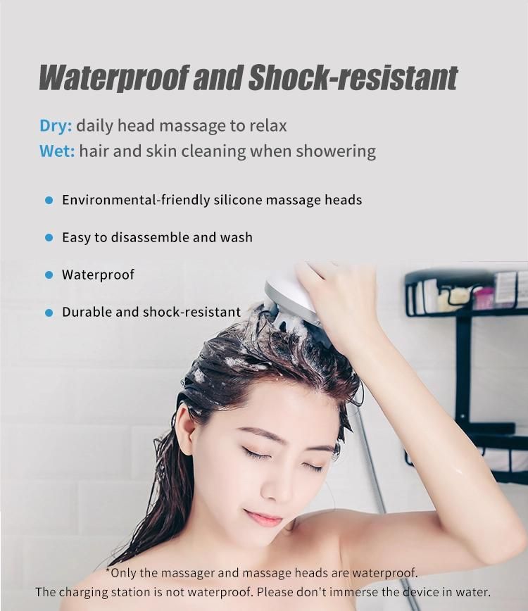 Waterproof New Massager Head Massager Wireless One Button Easy Use Scalp Massager