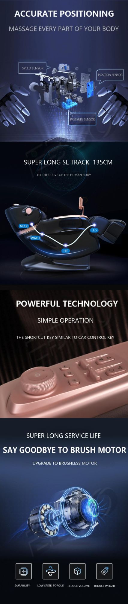 Luxury Electric 4D Zero Gravity Full Body Shiatsu Recliner Massage Chair with Bluetooth Music