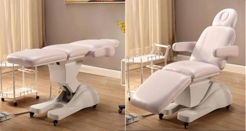 Hochey Medical Wholesale Price Facial Salon Chair Table Leather Electric with 4 Motors Massage Bed