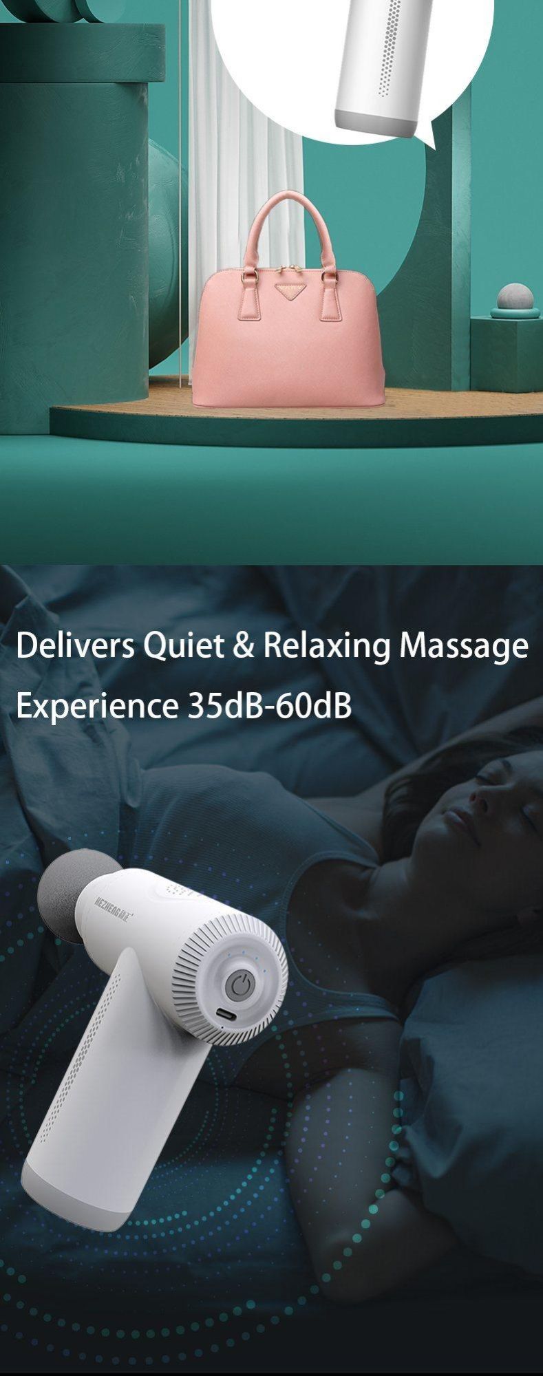 Hezheng Amazon Portable Wireless Massage Product Electric Fitness Equipment Muscle Massager Handheld Cordless Mini Massage Gun