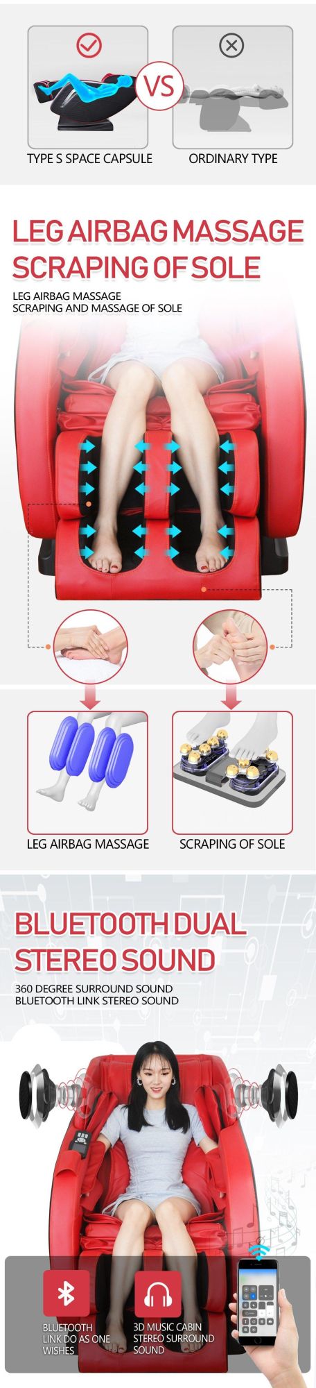 Office Household Luxury Leisure Shiatsu Massage Chair
