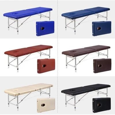 Good Quality Height-Adjustable Folding Massage Bed with Pillow