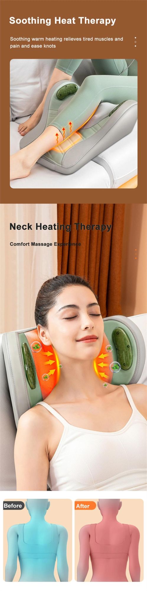 Fangao Neck & Back Relax Shiatsu Back Pain Reliever Massage Cushion