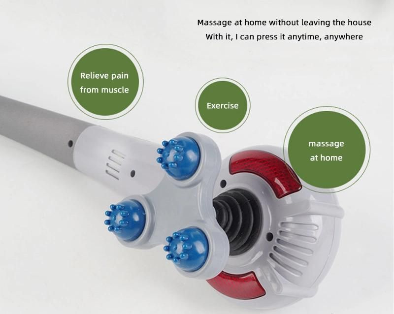 Home Office Use Handheld Tapping Infrared Massager Hammer with 8 Heads Percussive Massager Stick