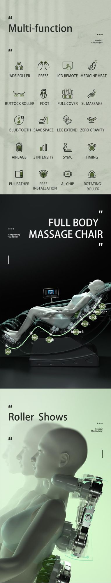 High Quality 4D Wholesale Zero Gravity Massage Chair