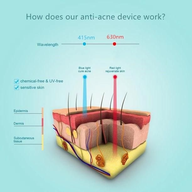 2020 OEM Portable LED Light Therapy 630 Nm Anti-Aging Medical Equipment 415nm Blue Light Acne Removal