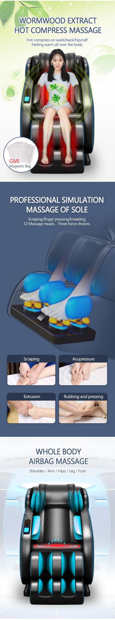 Luxury Cheaper Best 3D Zero Gavity Full Body Massage Equipment