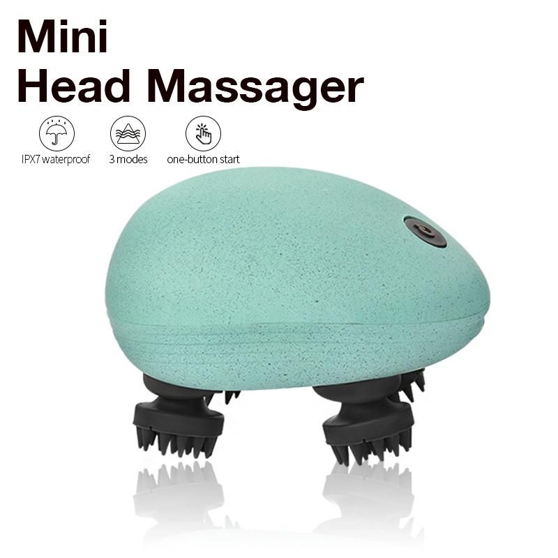 Waterproof Electric Head Massage Wireless Scalp Massager Prevent Hair Loss Body Deep Tissues Kneading Vibrating Hand-Held Comfortable Relief Smart