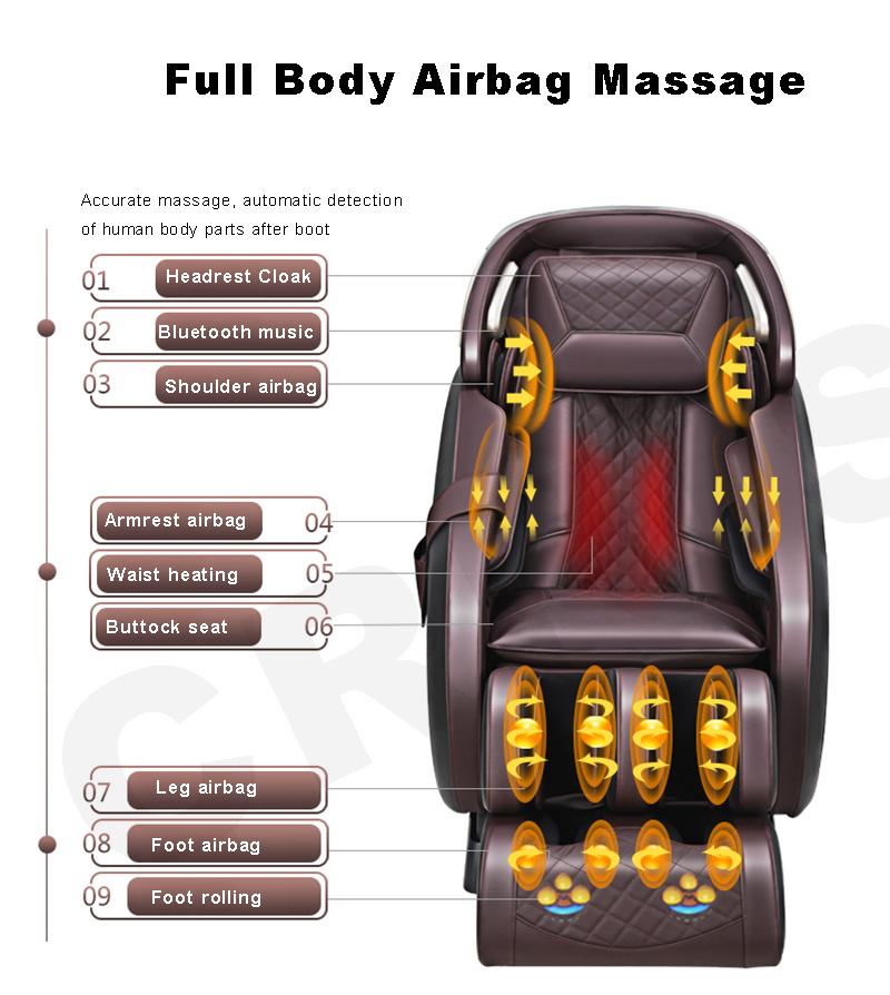 Ningde Crius Electric Luxury Full Body 3D Zero Gravity 4D Foot Massage Chair