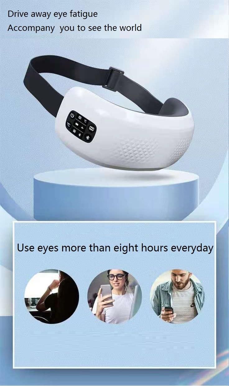 High-Frequency Vibrating Warm Heated Air Pressure Wireless Eye Massager with Music