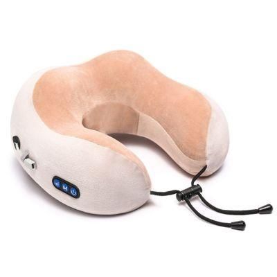 Smart Type-C Wireless U Shape Vibration Shiatsu Kneading Memory Foam Car Travel Neck Pillow Massager
