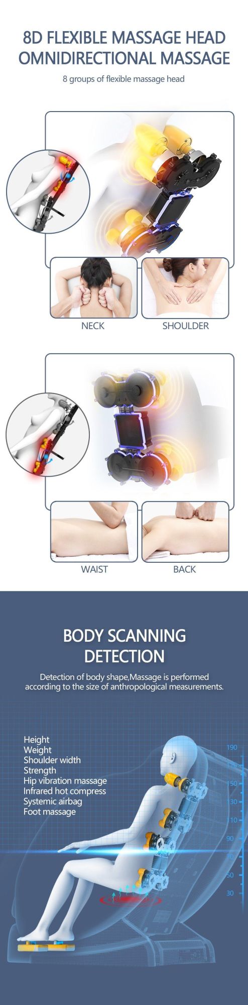 Luxury Cheaper Best 3D Zero Gavity Full Body Massage Equipment