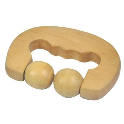 2 Balls Ball Body Cellulite Massager Hand Roller Wooden Massage