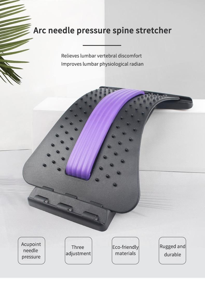 Multi Level Support Lower Lumbar Back Massager Stretcher Posture Corrector Magnetic Adjustable Spine Deck Device