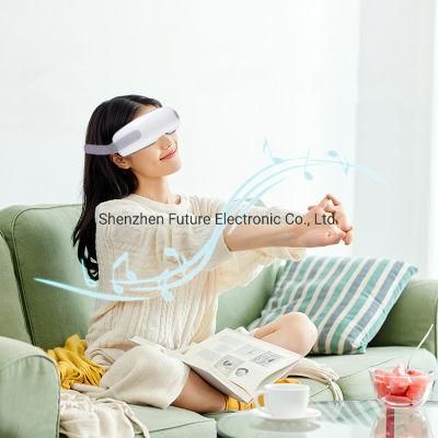 Electric Mini Wireless Rechargeable Foldable Eye Massager with Music Function for Eye Bag Removal