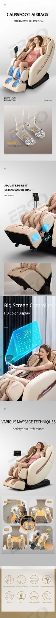 New Arrival Factory Price 4D Massage Heating Vibrator Shiatsu Kneading Electric Hot Sales Full Body Massage Chair