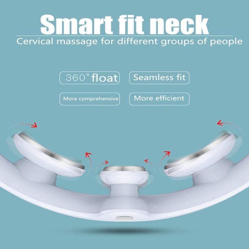 Rechargeable Magnetic EMS Neck Massager with Remote Control and 4 Heads
