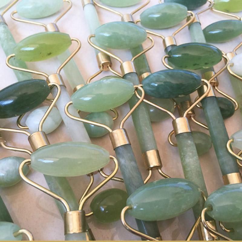 Custom Green Gua Sha 3D Facial Massage Jade Roller for Face / Jade Stone Face Roller