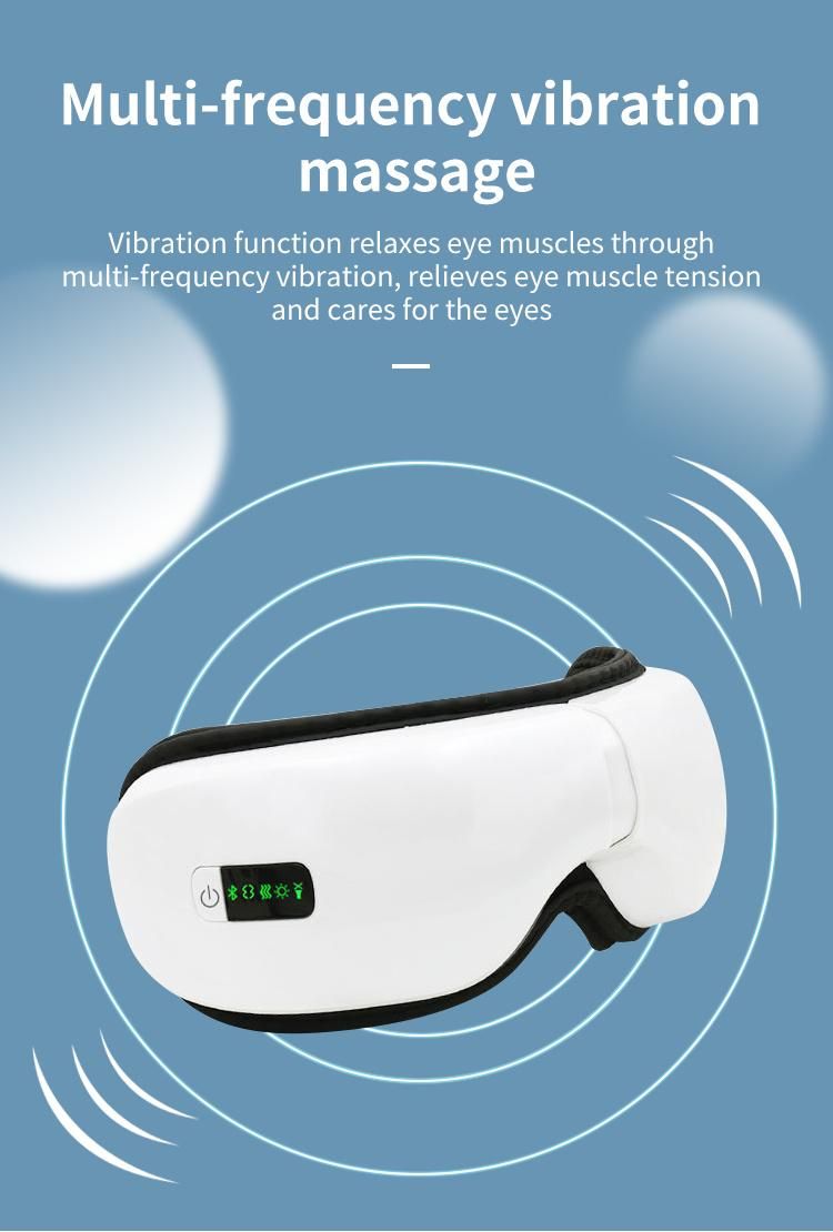 High Frequency Vibrating Warm Heated Air Pressure Eye Massager with Music