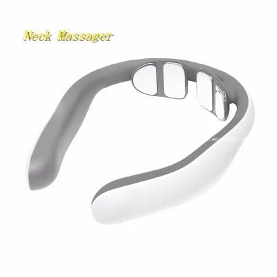 Wireless Heat Best Portable Massager of Neck Kneading Pulse 6 Modes Mini U Shape Hammer