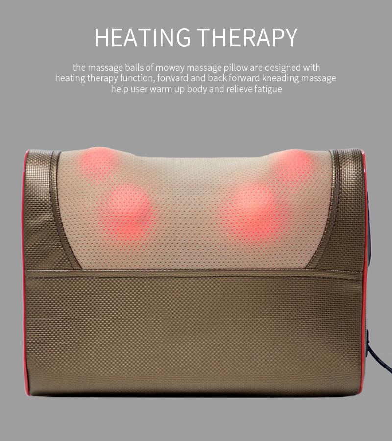 Electric Portable Shoulder Massager Shiatsu Neck Back Massage Pillow with Heat