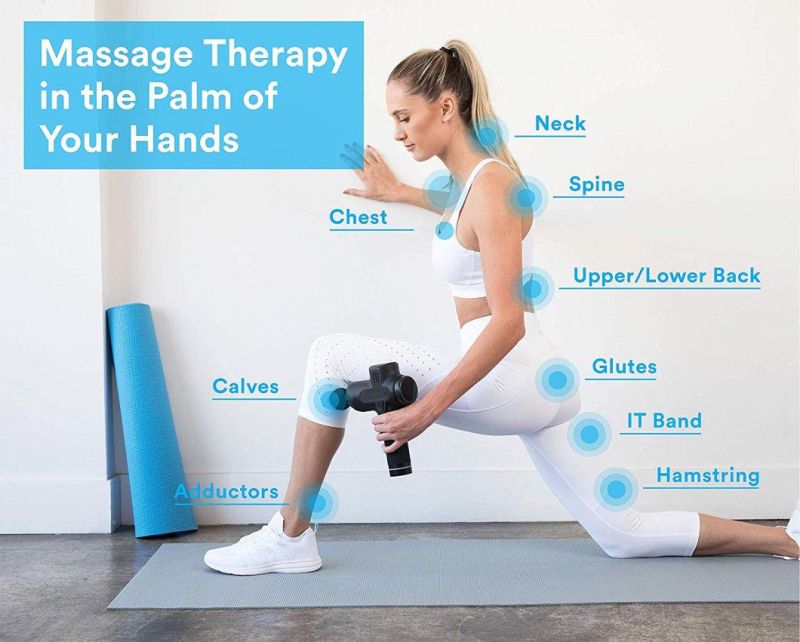 Deep Tissue Handheld Percussion Massager Six Different Heads for Different Muscle Groups 20 Speed Options Percussion Massage Gun