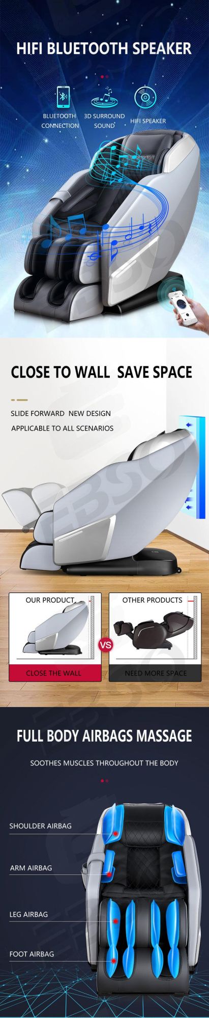 Real Relax Massage Chair New Design 2021 3D Zero Gravity Massage Chair