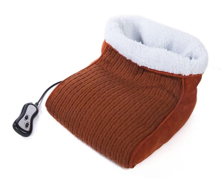 Cozy Electric Vibrating Foot Warmer Boot Blood Circulation Vibrator Thermal Feet Massager with Soft Knit Cover