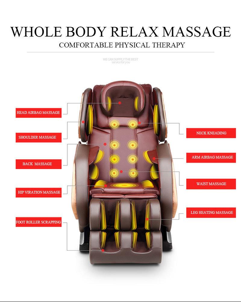 2022 Best 3D Full Body 0 Gravity Shiatsu Massage Chair Brown