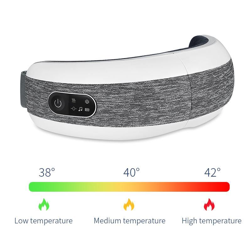 Smart Music Air Pressurerechargeable Wireless Vibrating Eye Massager Eye Training Foldable Massager with Heat Compression