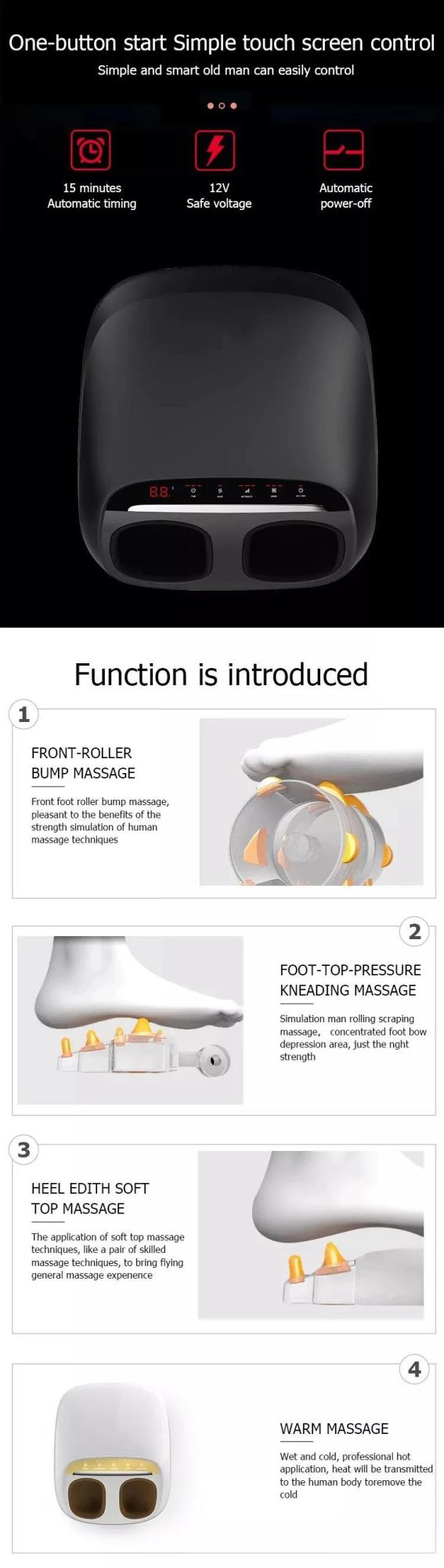 Shiatsu Foot Massage Air Compression Rolling