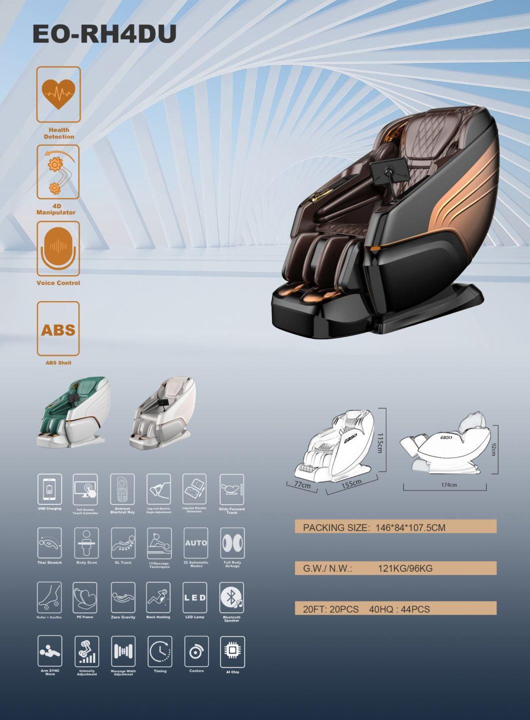 4D Massage Chair with Ai Voice Home Body Relax Massage Chair Color Blue with Zero Gravity