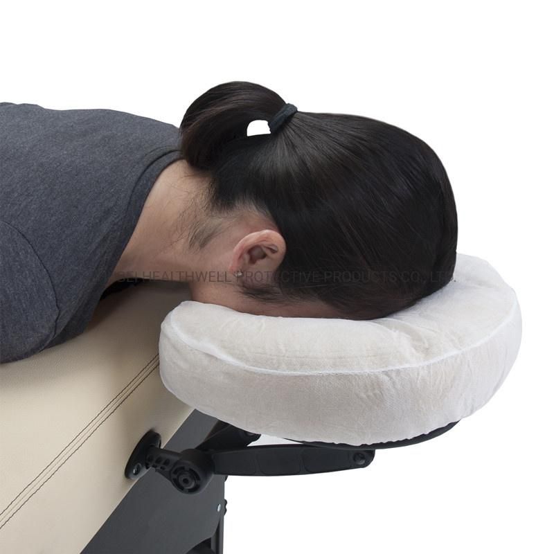 Disposable Non Woven White Color Custom U Shape Face Rest Cradle Neck Pillow Case Cover