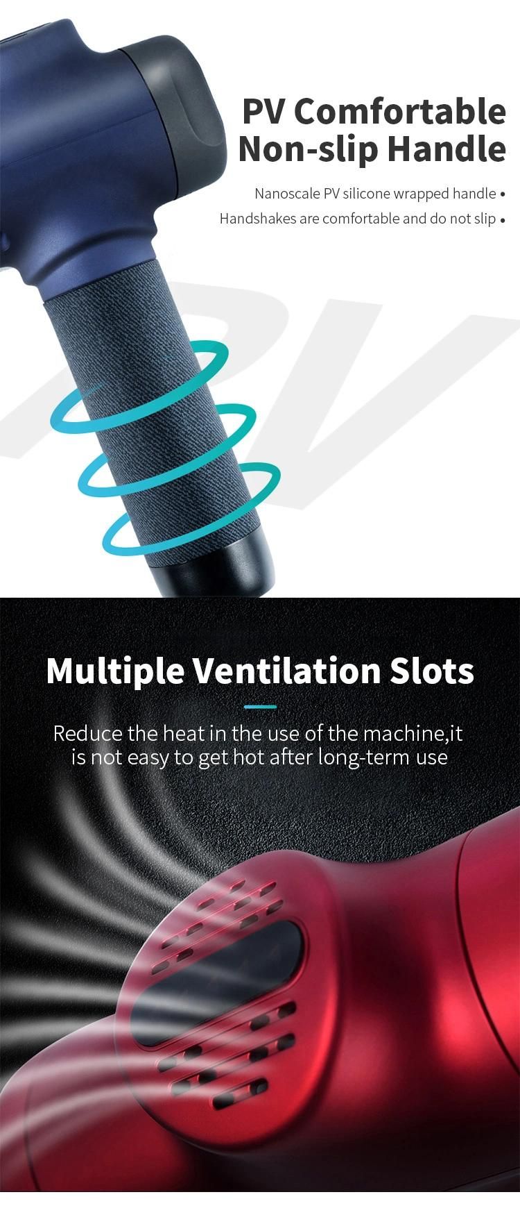 Electric Quantity Display Percussion Massage Gun Vibration with 6 Heads