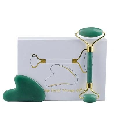 Skin Care Set Jade Roller with Gua Sha Scrapping Massage Tool Facial Massage Tool - Eye Roller - Quarts Roller - Anti-Aging Eye