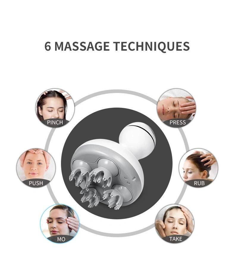 Sale Vibrating Portable Automatic Plastic Brush Electric Scalp Machine Silicone Smart Head Massage Ipx 7 Head Body Scalp Knead Vibrating Head Health Tool Effect