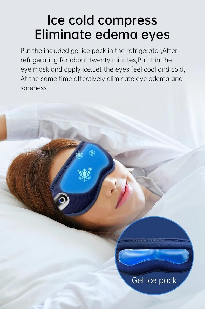 Eye Mask Hot Mask Vibration Massage Eye Mask Cold and Hot Ice Mask Heat Eye Mask 3D Sleep Shade Smart Steam Eye Mask