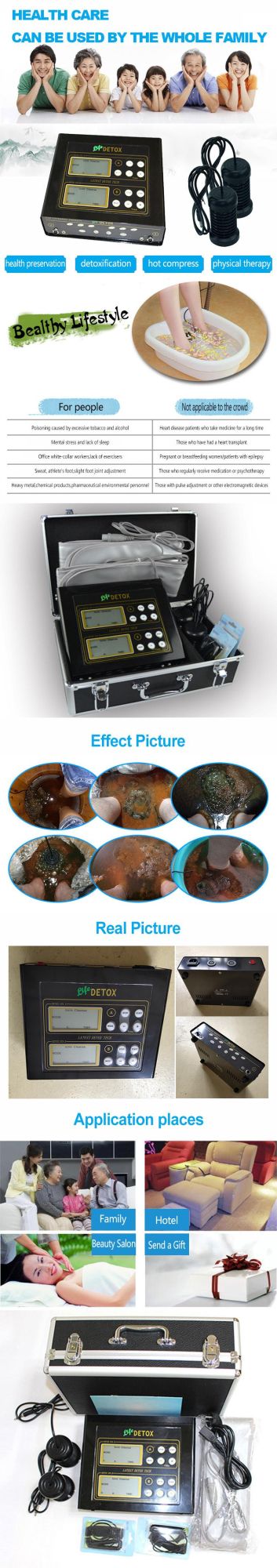 Chinese Factory Ionic Foot Detox Array Belt Cell Bath SPA Dual Ionic Detox SPA Ion Detoxin Machine