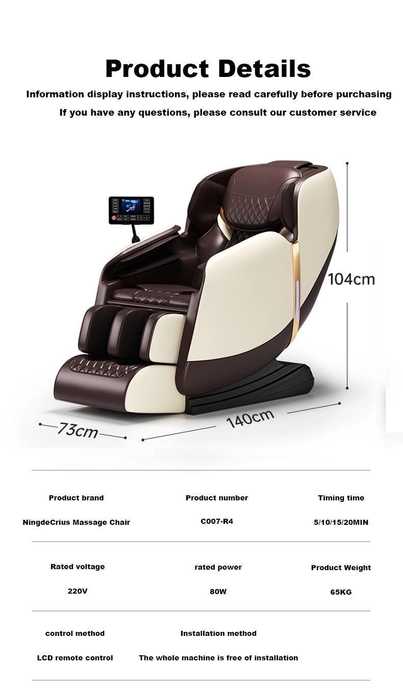 Janpanese 2022 Factory Price 4D Track Automatic Shiatsu Kneading Stretch Electric Recliner Zero Gravity Massage Chair