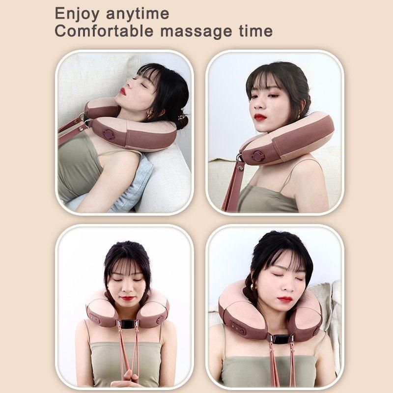 Shiatsu Massage Pillow with Heat Deep Tissue Kneading Travel Pillow with Massager