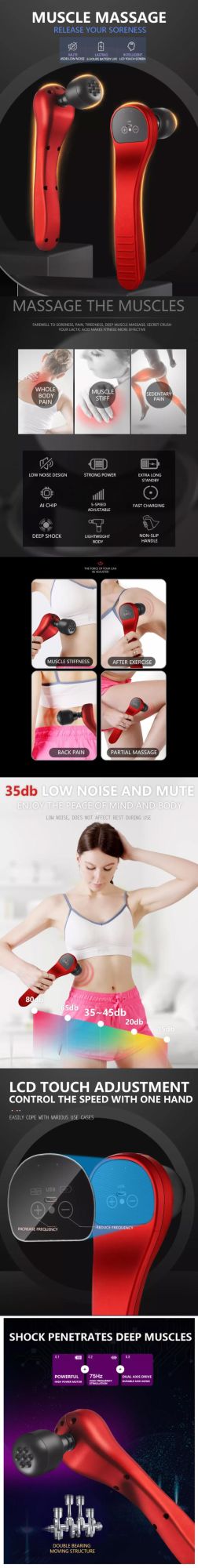 Multifunctional Smart Wireless Vibration Relaxation Fascia Handheld Massage Gun