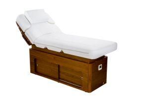 Top Beauty Salon Wood Electric Massage Table SPA Treatment Facial Bed with Ce (D2013-A)