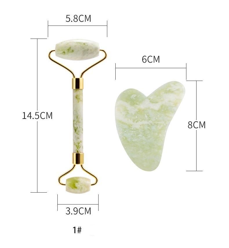 Without Noise Natural Jade Stone Facial Face Massage Set Anti Aging Jade Roller Massager Set