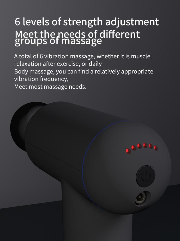 4 Heads Deep Tissue Fascial Gun 6 Speeds Handheld Deep Mini Muscle Massage Gun