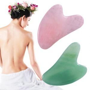 Body Scraping Massage Tool Guasha Board Roller Green Jade Gua Sha