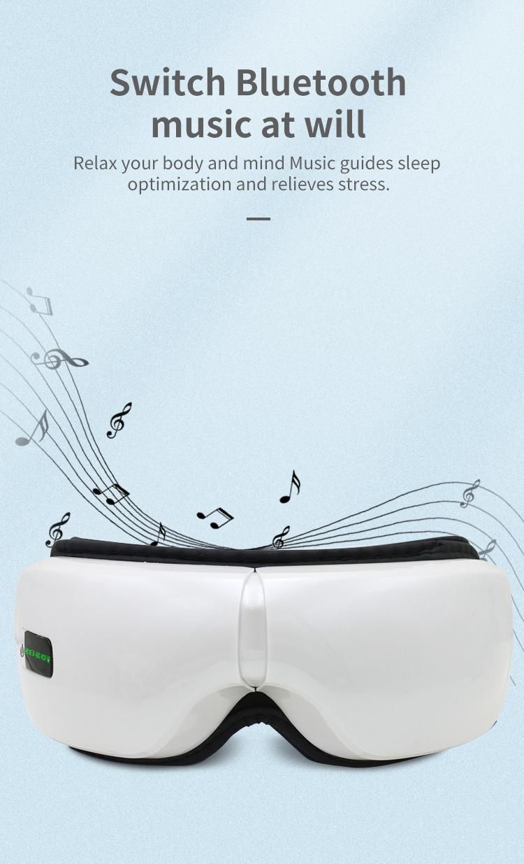 High Frequency Vibrating Warm Heated Air Pressure Eye Massager with Music